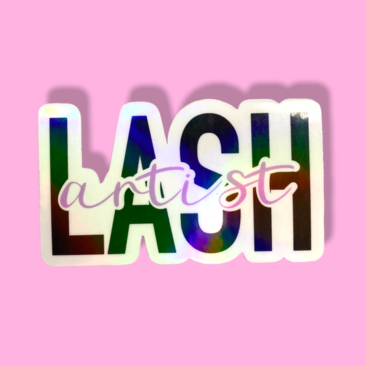 STICKER- LASH ARTIST | 2.8x2“ | WATERPROOF | HOLLOGRAPHIC | PRICE FOR 1 STICKER