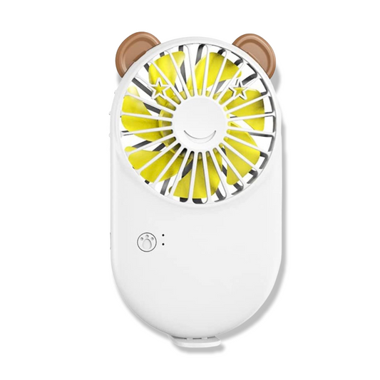 WHITE TEDDY BEAR MINI FAN