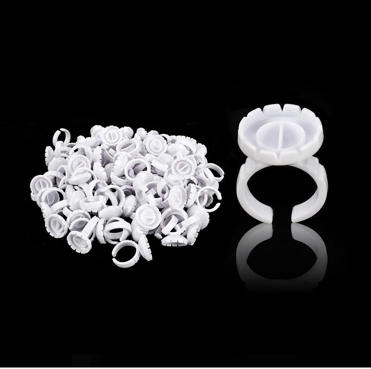 WHITE ROUND FLOWER FANNING GLUE RINGS- with divider