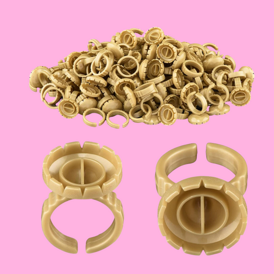 BRONZE ROUND FLOWER FANNING GLUE RINGS- with divider (25 per pack)