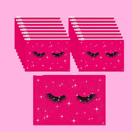 Sparkly Pink Small Makeup Pouches ( 6x4 in. )