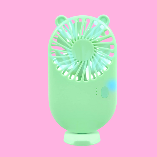GREEN TEDDY BEAR MINI FAN