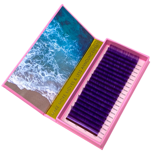 COLORED FULL SIZE PURPLE MIXED LASH TRAY 0.05 MM