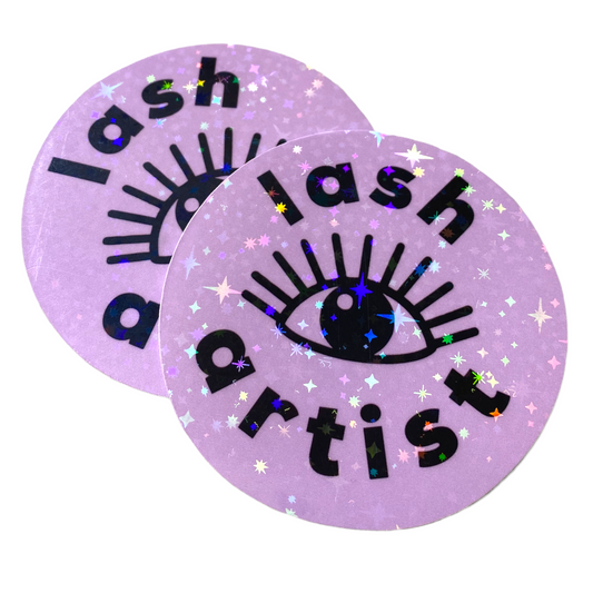 STICKER - LASH ARTIST | 2.5 “ | WATERPROOF | HOLOGRAPHIC | PRICE FOR 1 STICKER