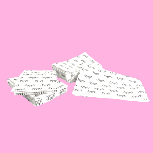 Bulk Pack - 125 pcs Lash Print Dental Bibs 13x18”