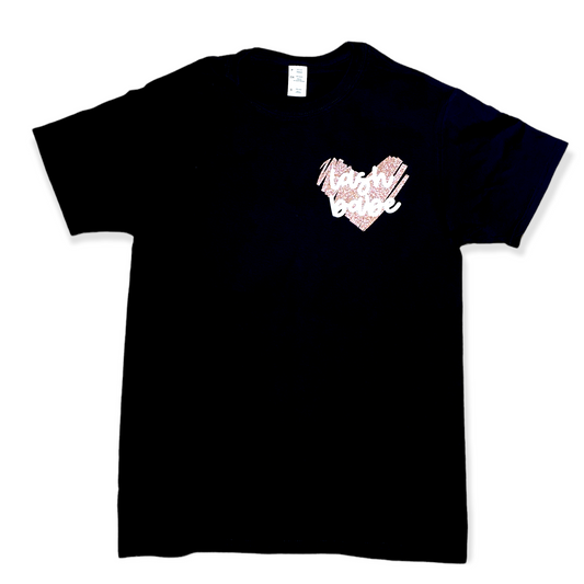 T-SHIRT - LASH BABE , GLITTER HEART  ( relaxed fit, vinyl print  )