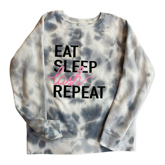 SWEATSHIRT - EAT, SLEEP, LASH, REPEAT ( Tie dye )