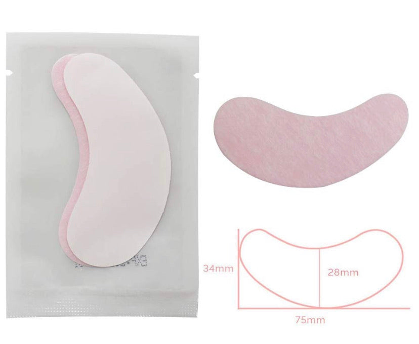 Almohadillas de gel de extensión de pestañas rosadas sin pelusa (25 piezas)