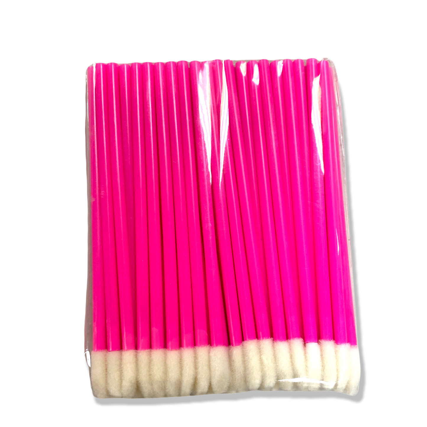Hot Pink Disposable Lip Brush Lip Gloss Applicators (50 pcs)