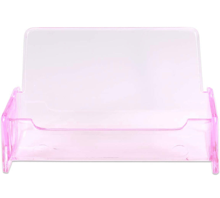ACRYLIC PINK BUSINESS CARD STAND