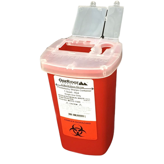 Sharps Container with Flip Lid, 4"L X 4"W X 6.25"