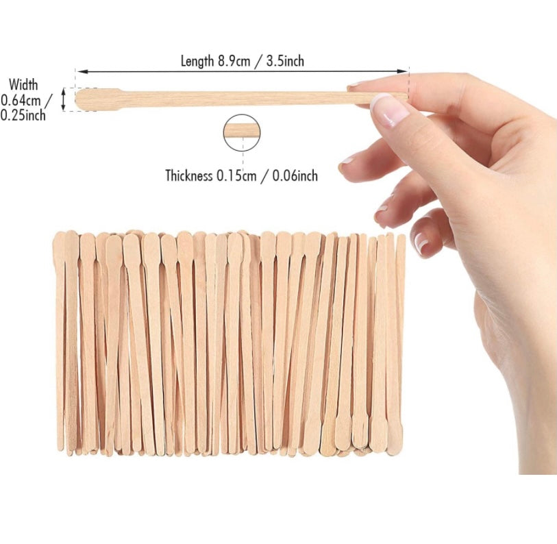 Small Wooden Wax Sticks (10 pcs )
