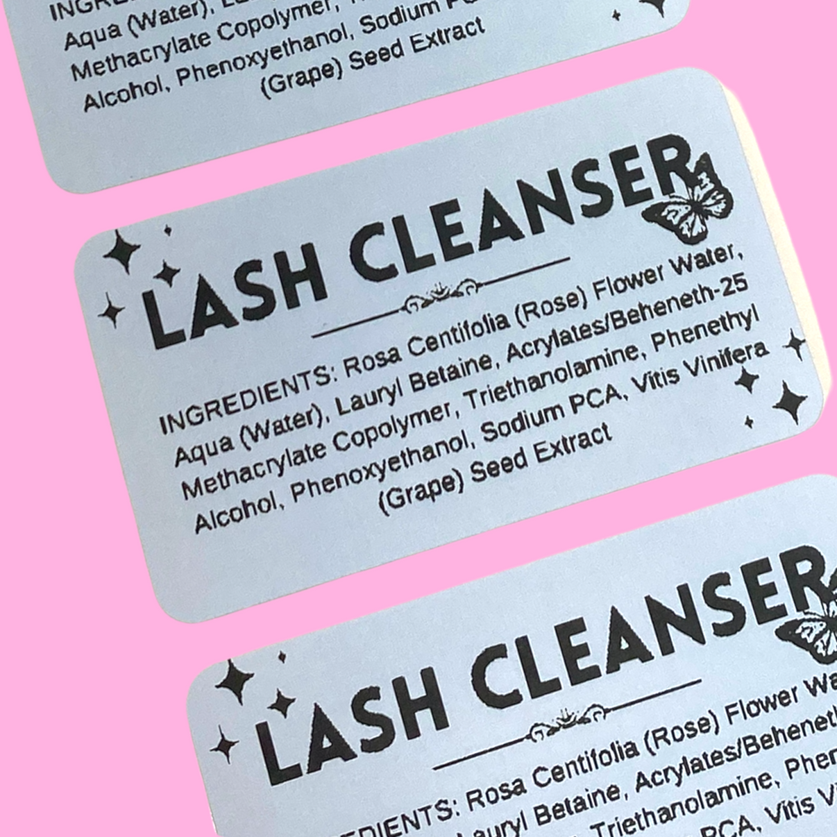 COLORED PROLONG LASH SHAMPOOI CLEANSER INGREDIENT LABELS Lash Shark